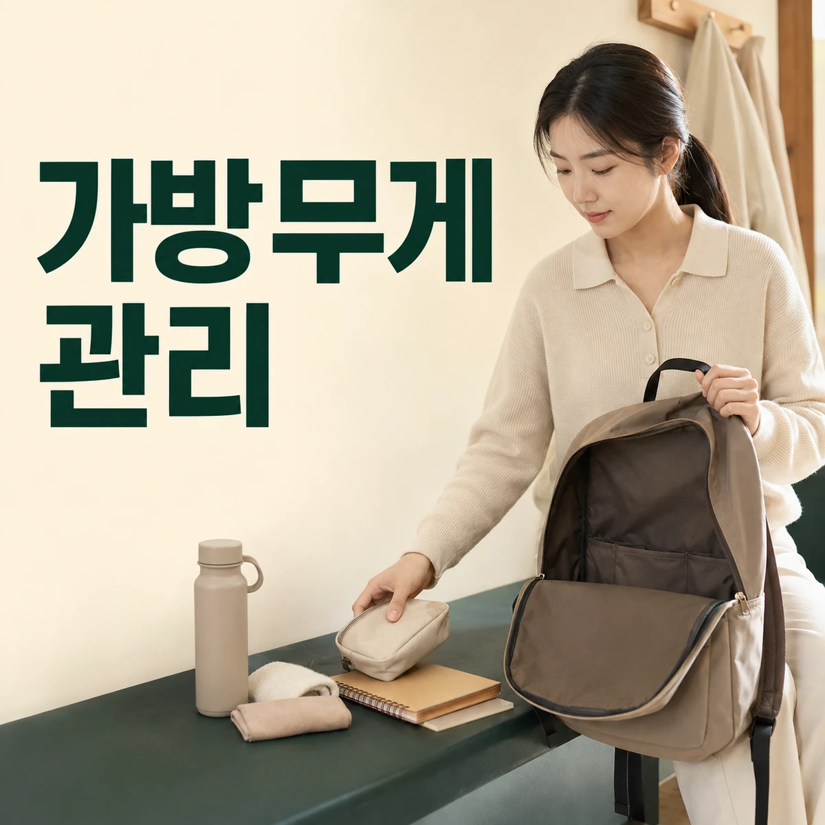 가방무게 관리 생활 장면