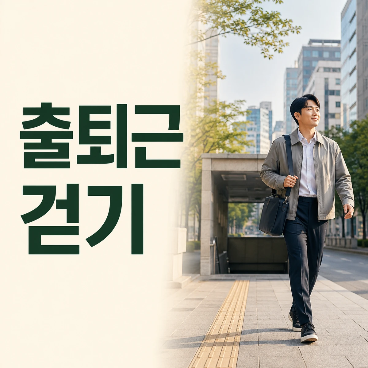 출근길 보행 구간과 대중교통 환승 지점을 확인하는 직장인