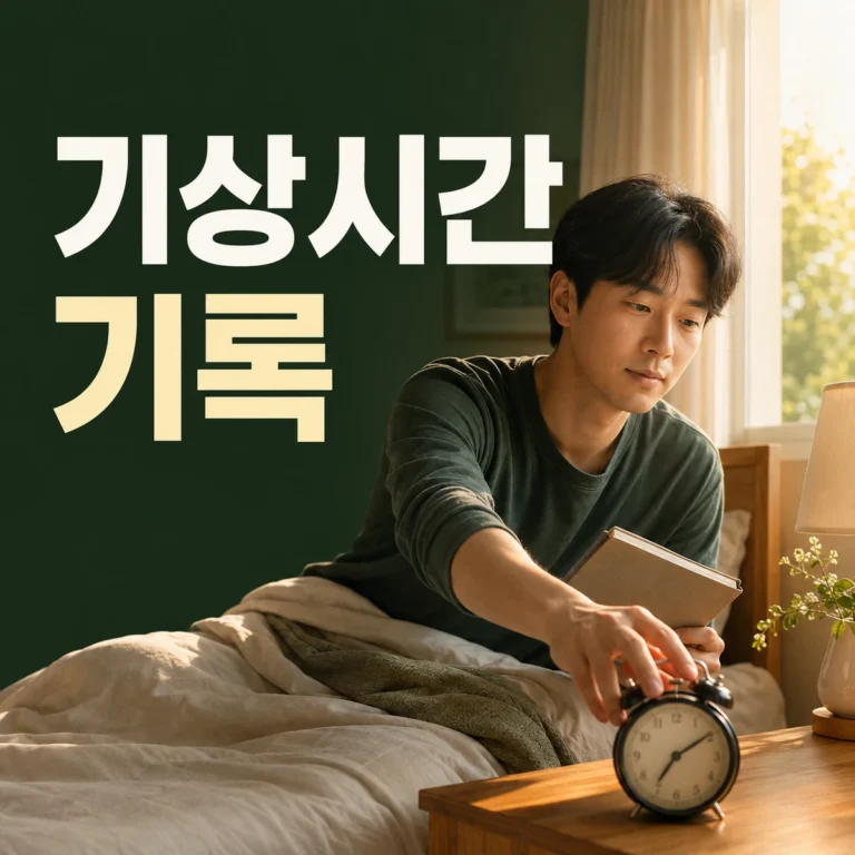 아침 알람을 끄고 기상 시각을 기록하는 사람
