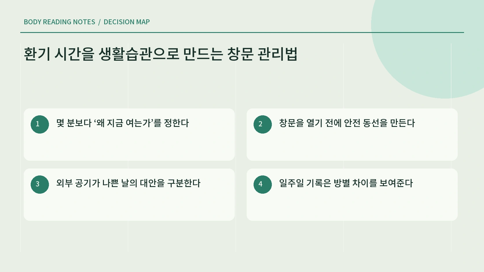 환기 시간을 생활습관으로 만드는 창문 관리법의 실행 순서 안내