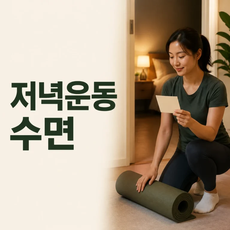 저녁 운동 종료 시각과 취침 시각을 달력에 적는 장면