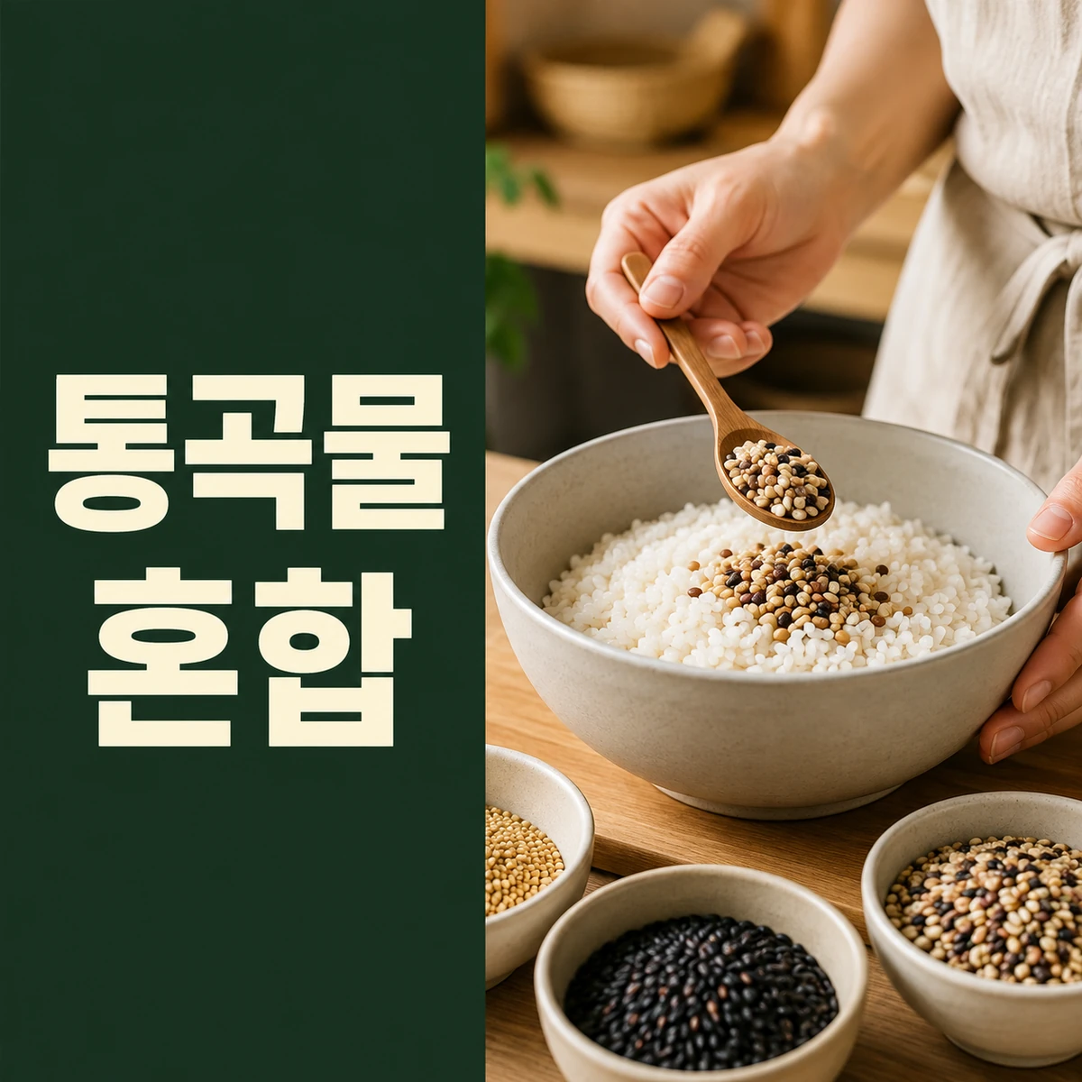 익숙한 곡물과 통곡물을 작은 비율부터 섞어 조리 기록을 남기는 사람