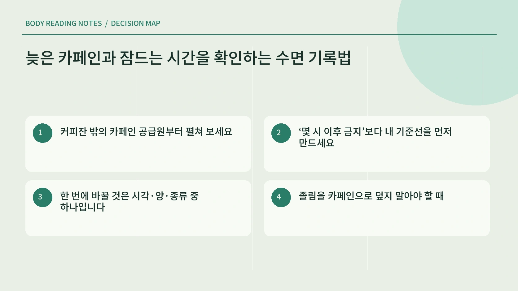 마지막 카페인 시각을 찾는 하루 동선 안내