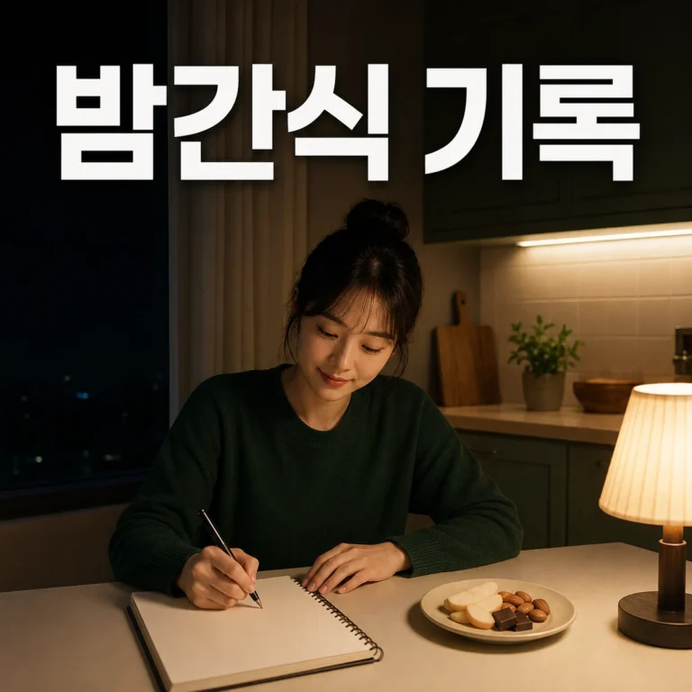 밤간식 기록 주제를 보여 주는 한국 생활 장면