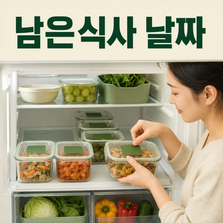 남은식사 날짜 주제를 보여 주는 한국 생활 장면