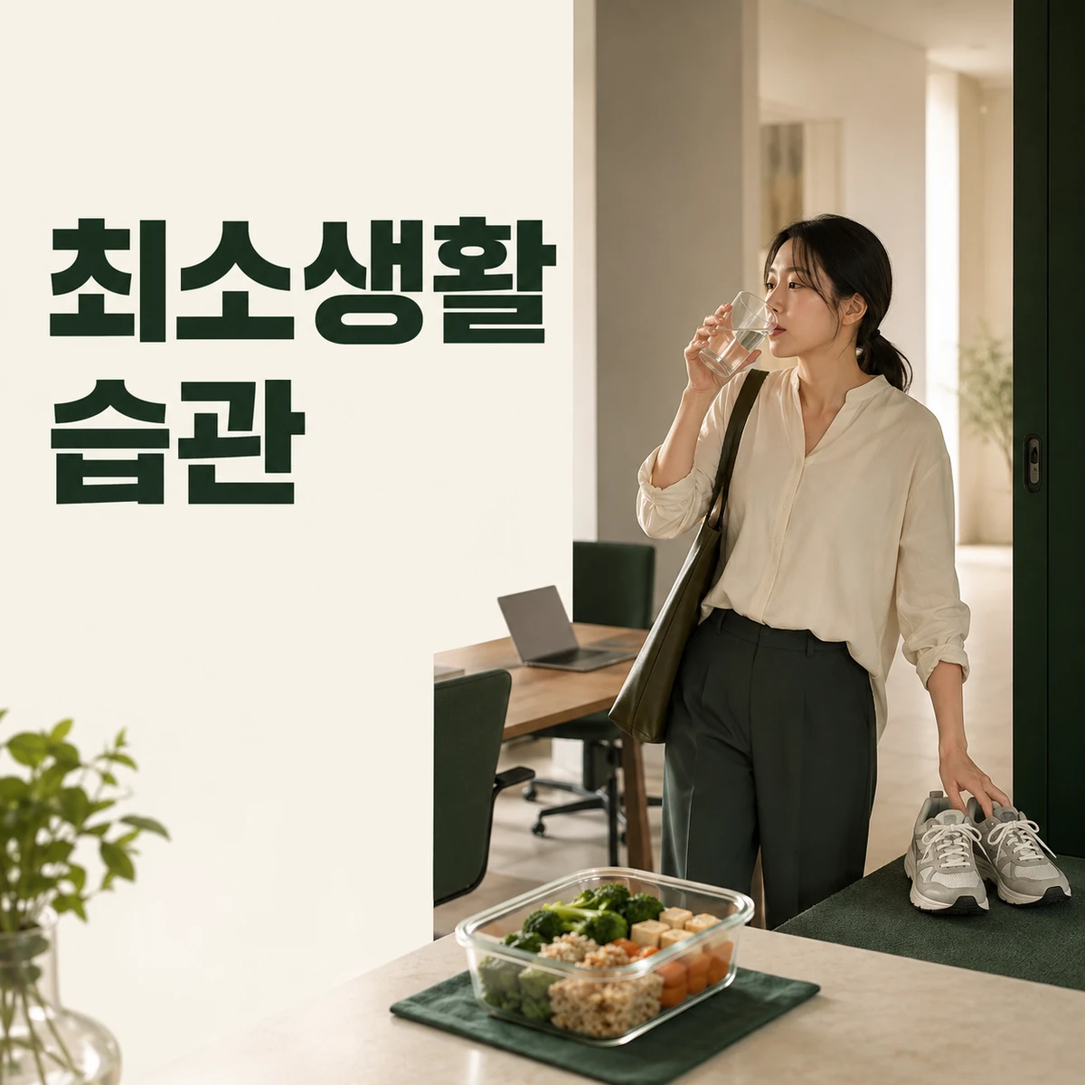 바쁜 일정표 옆 작은 생활 행동 카드