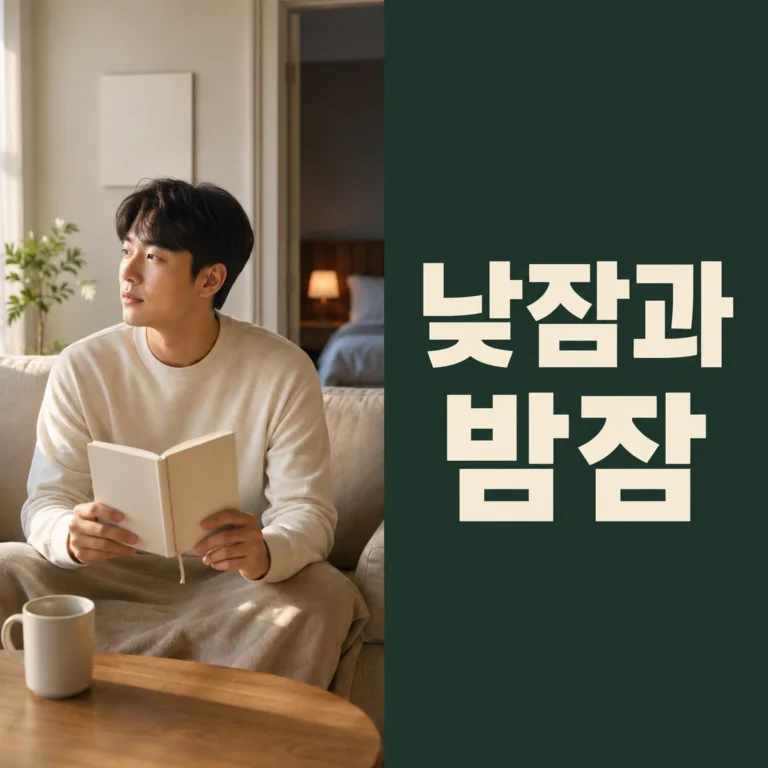 낮잠 시각과 밤잠 상태를 하루 기록장에 적는 성인