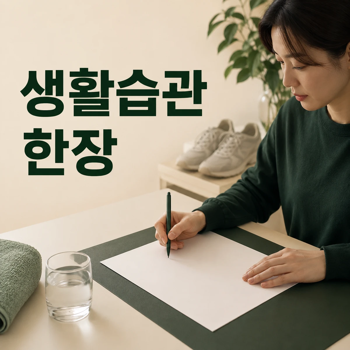 수면 식사 움직임 기분 칸이 있는 한 장 생활기록