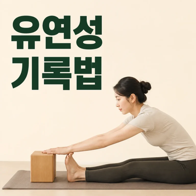 같은 자세에서 편안한 움직임 범위를 바닥 표식으로 기록하는 사람