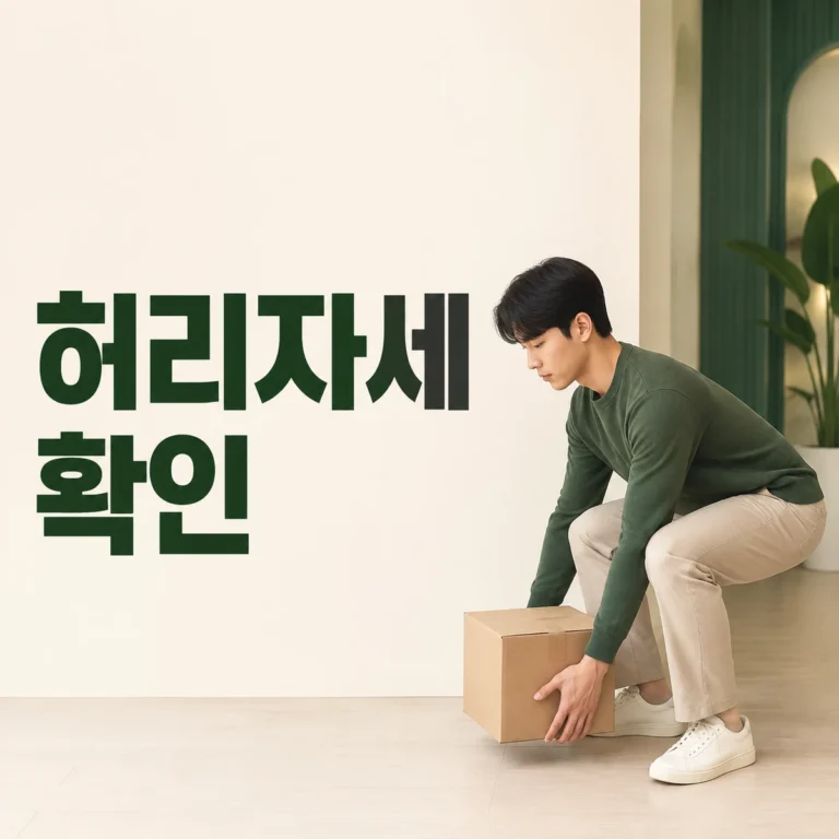 바닥 상자를 몸 가까이 두고 손잡이와 이동 경로를 확인하는 사람
