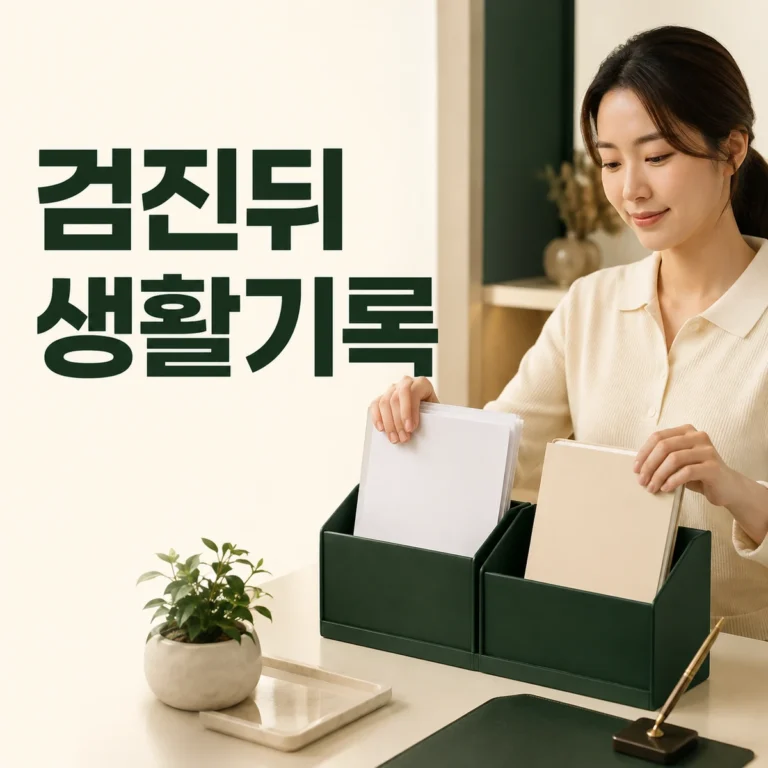 검진 결과지와 생활습관 노트를 분리한 파일함