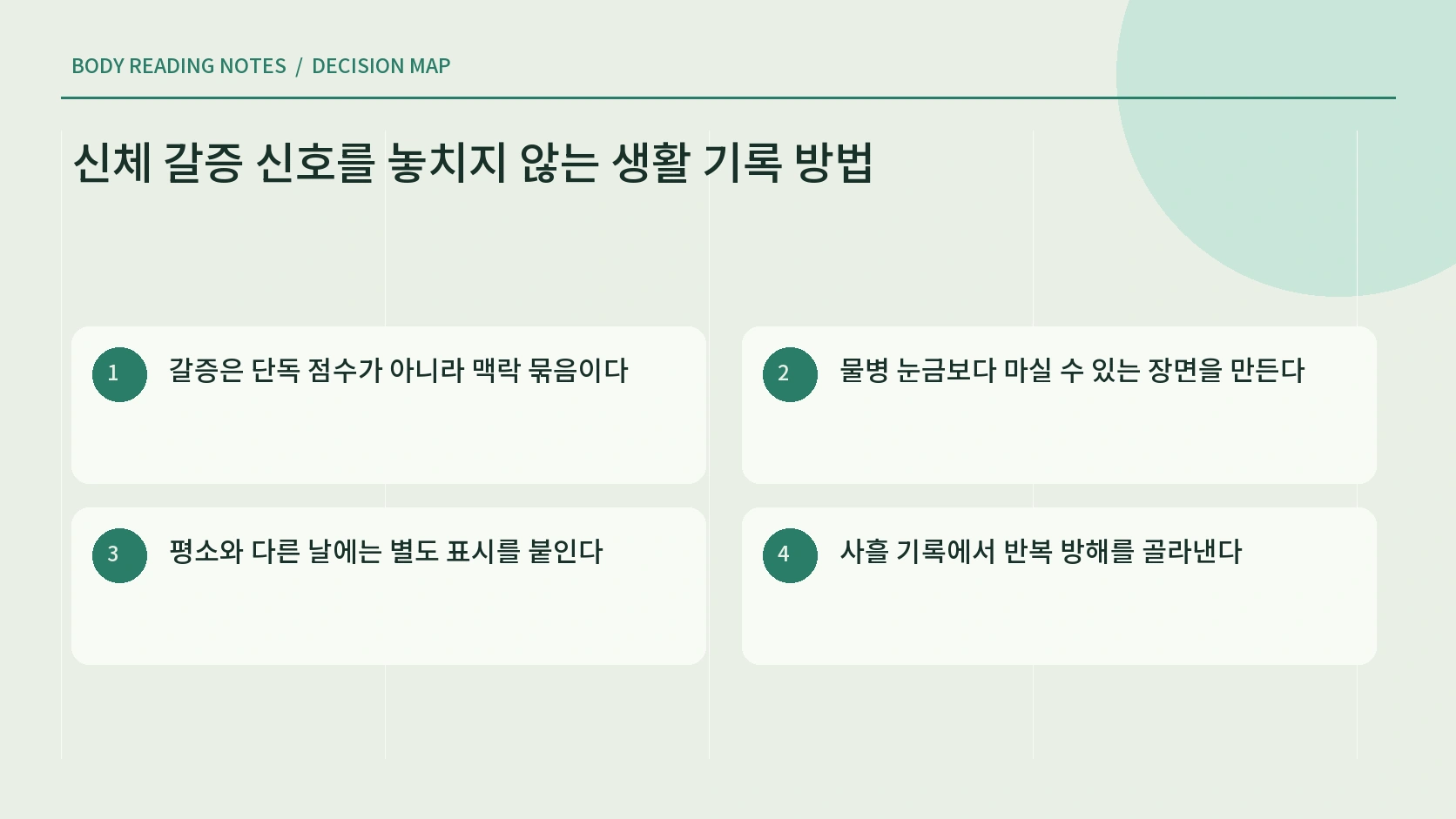 신체 갈증 신호를 놓치지 않는 생활 기록 방법의 실행 순서 안내