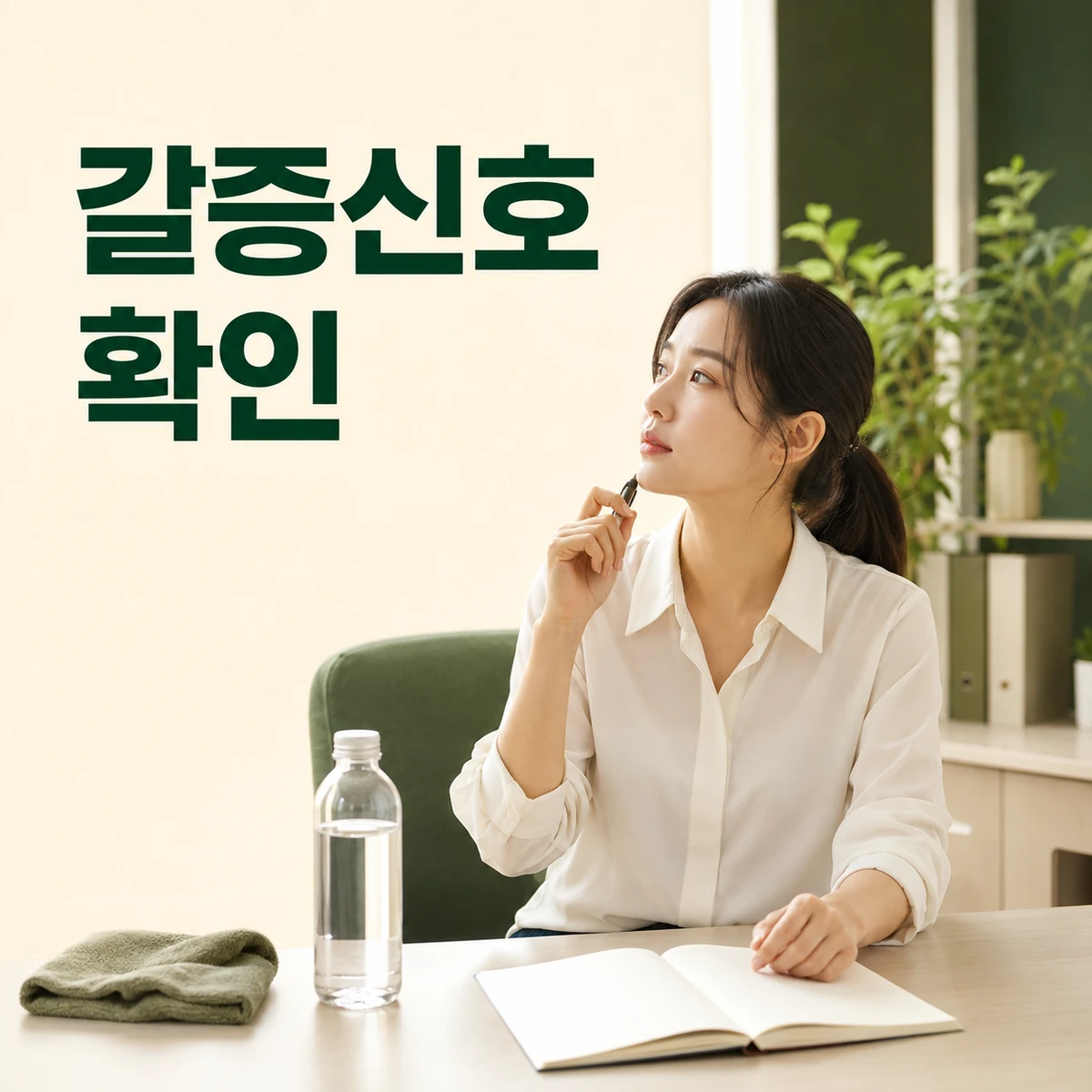 물병 옆 갈증과 활동 시간 기록