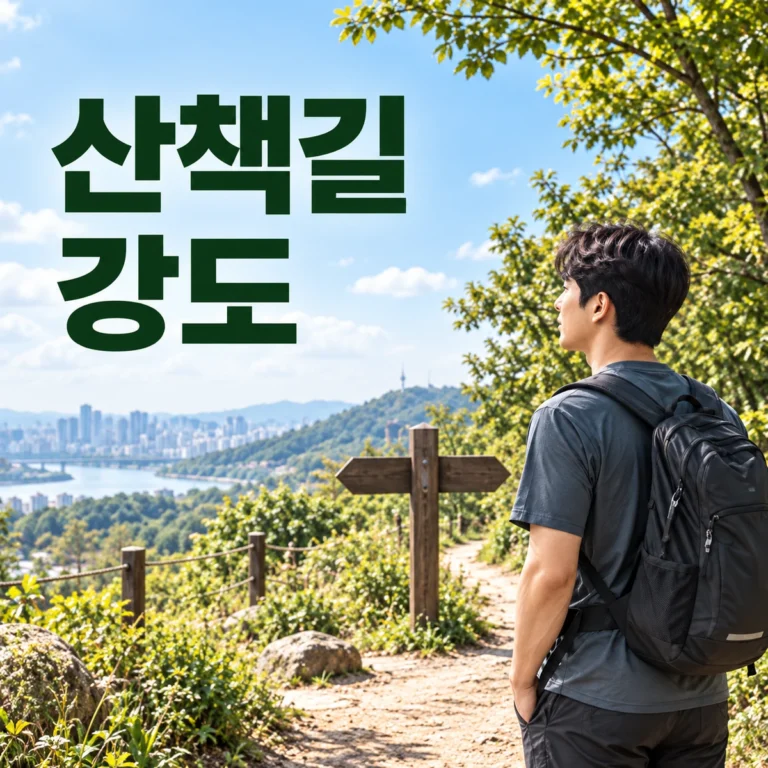 평지와 완만한 오르막이 갈리는 동네 산책길에서 경로를 고르는 한국인