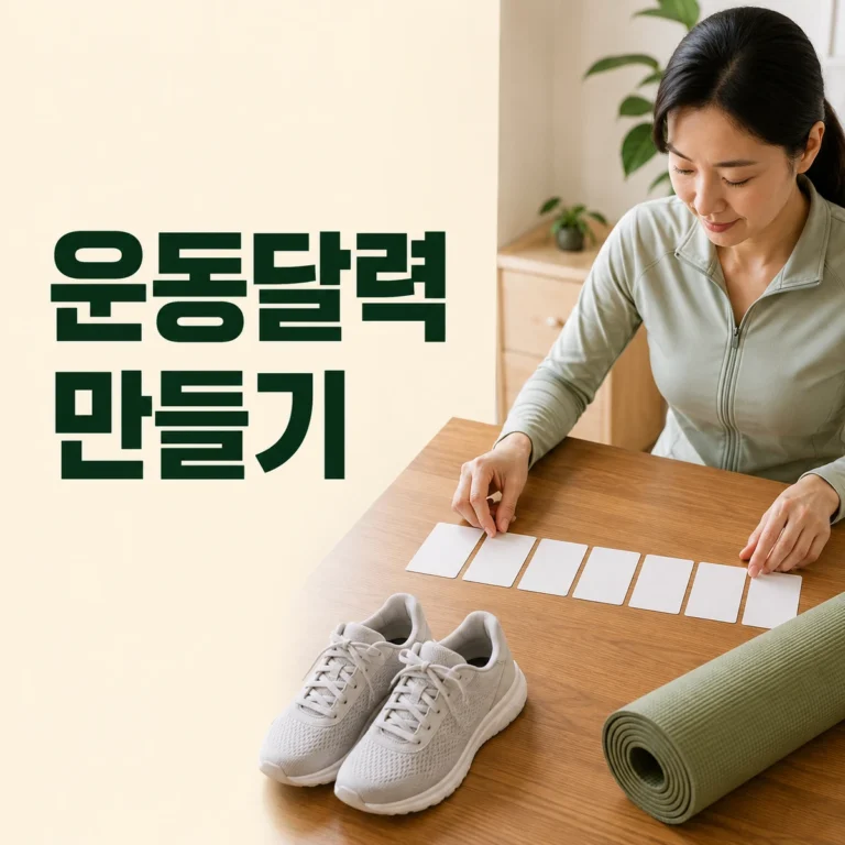 주간 달력에 운동과 대체 활동과 휴식 칸을 나누어 적는 사람