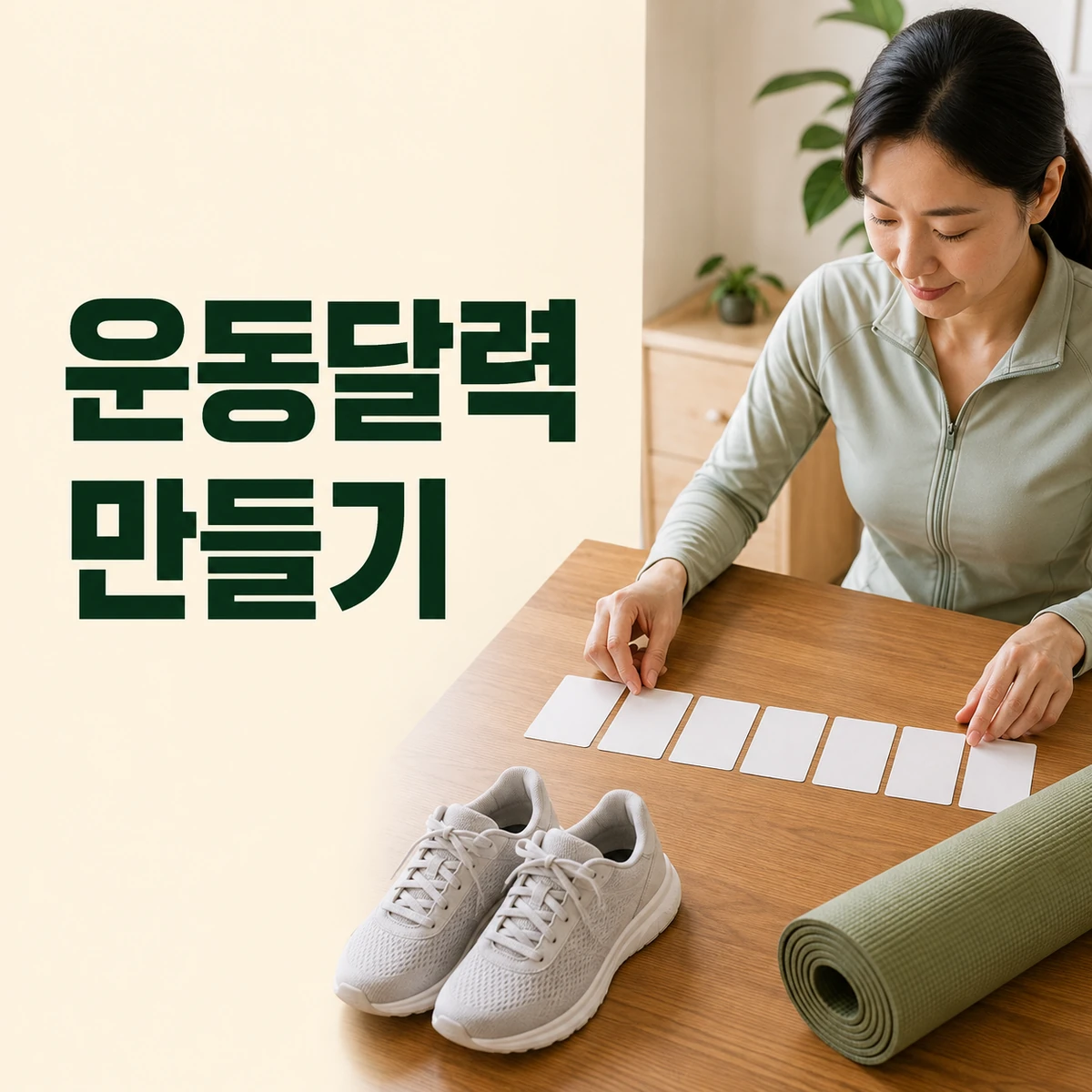 주간 달력에 운동과 대체 활동과 휴식 칸을 나누어 적는 사람