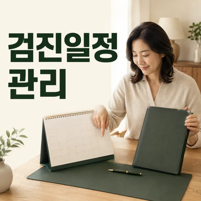 건강검진 날짜와 준비 확인일을 표시한 연간 달력